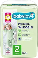 Подгузники премиум - класса Babylove Windeln Premium Mini "2", 3-6кг, 42 шт