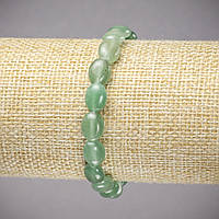 Браслет на резинці натуральний камінь Нефрит гладкий овал d-10х8мм+- L-18см+- купити біжутерію дешево оптом в