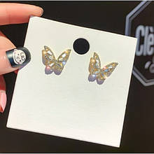 Серьги метелика з камінням "Butterfly mini", 1 шт