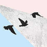 Птахи декор стіни Чорний декор Три птахи на стіні Настінний декор Дерев'яне Панно Птахи Чорний колір 80/45 см, фото 3