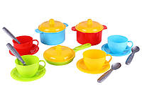 Посуда Маринка 1 ТехноК 0687 детская кухня игрушка посудка сковорода кастрюли набор для девочек