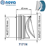 Клапан зворотного ходу для каналізаційної труби 110 мм NOVA 7171N, фото 2