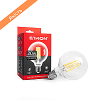 Светодиодная LED лампа E27 20W 3000K G95 ETRON 1-EFP-171 Filament 220V