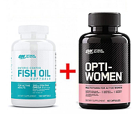 Комплект витамины и минералы для женщин Optimum Nutrition Fish Oil 100 капс + Opti-Women 60 капс (771234)