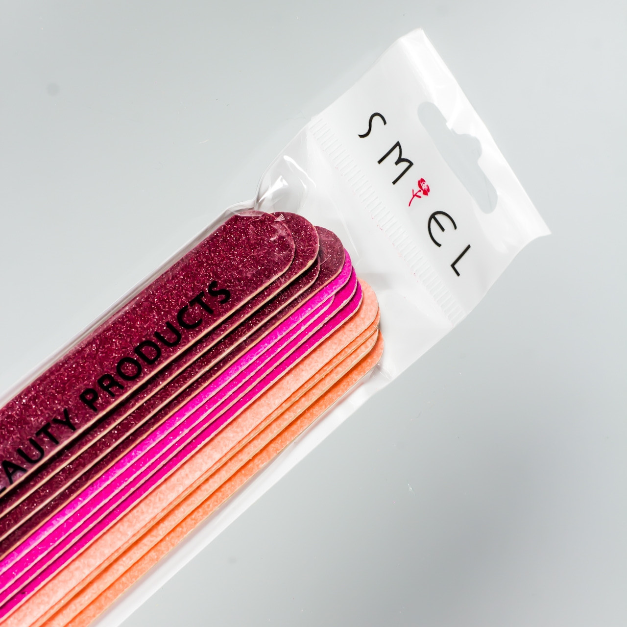 Пилка полировочна для нігтів 2-х стороння на дерев'яній основі вузька (12 шт/упаковка), фото 1