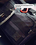 Чорна чоловіча сумка тактична через плече HAMMER з тканини А, фото 6