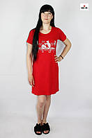 Плаття жіноче трикотаж кулір літнє червоний 44-56р.