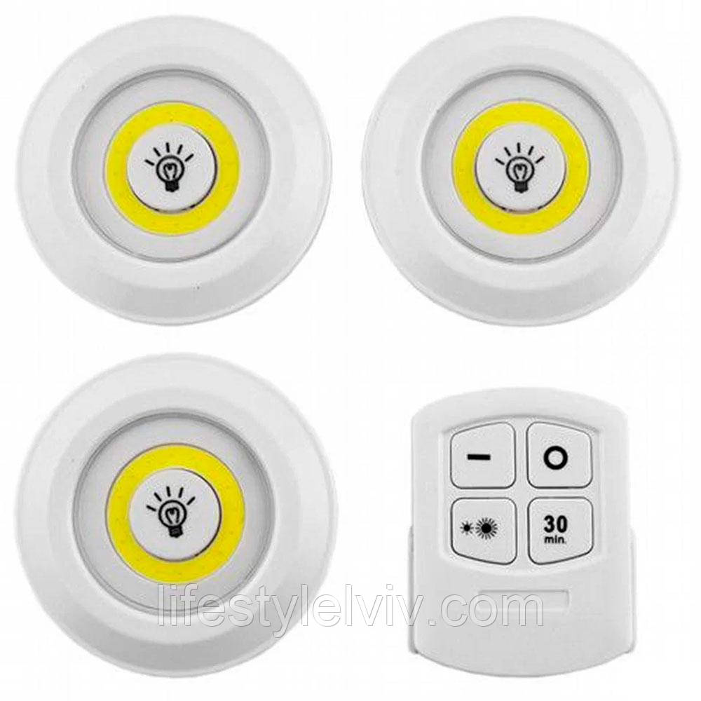 Комплект світлодіодних LED світильників з пультом та таймером(3шт ...