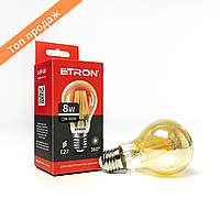 Светодиодная лампа LED золотая ETRON 1-EFP-185 Filament А60 E27 8W 2700K