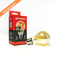 Светодиодная LED лампа А60 E27 8W 2700K ETRON 1-EFP-185 Filament