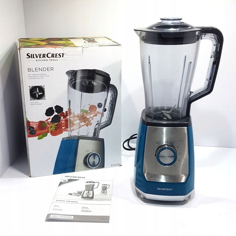 Блендер стаціонарний SilverCrest SSM 600 B2 Turquoise (1,75 л., 600 Вт, скло, Німеччина), фото 1