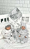 Дитячий конверт - ковдра на виписку з пологового для новонародженого на весну / осінь Забава 85х85 см Lari Сірий, фото 2