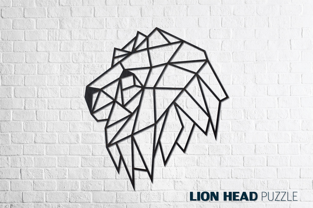 Пазл інтер'єрний дерев'яний на стіну LION HEAD 81,1x75,7x0,7см. 134ел. Голова лева EWA