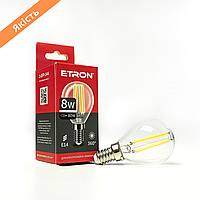 Светодиодная LED лампа E14 8W 4200K ETRON 1-EFP-144 Filament G45