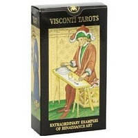 Таро Висконти с золотым тиснением Visconti Tarot. Lo Scarabeo Оригинал