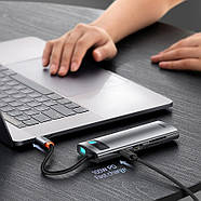 USB-C Хаб 7в1 BASEUS Metal Gleam Series Multifunctional Type-C Hub (сірий), фото 3