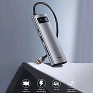 USB-C Хаб 7в1 BASEUS Metal Gleam Series Multifunctional Type-C Hub (сірий), фото 5