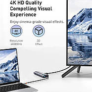 USB-C Хаб 7в1 BASEUS Metal Gleam Series Multifunctional Type-C Hub (сірий), фото 7