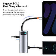 USB-C Хаб 7в1 BASEUS Metal Gleam Series Multifunctional Type-C Hub (сірий), фото 8