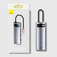 USB-C Хаб 7в1 BASEUS Metal Gleam Series Multifunctional Type-C Hub (сірий), фото 10