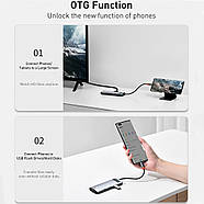 USB-C Хаб BASEUS 8в1 Metal Gleam Series Multifunctional Type-C HUB | 3xUSB3.0 + 4KHD + RJ45 + Type-C + TF + SD |, фото 8