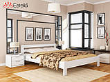 Двуспальная кровать белая Estella Рената 160х200 см дерев'яне з ізногівям на ніжках, фото 2
