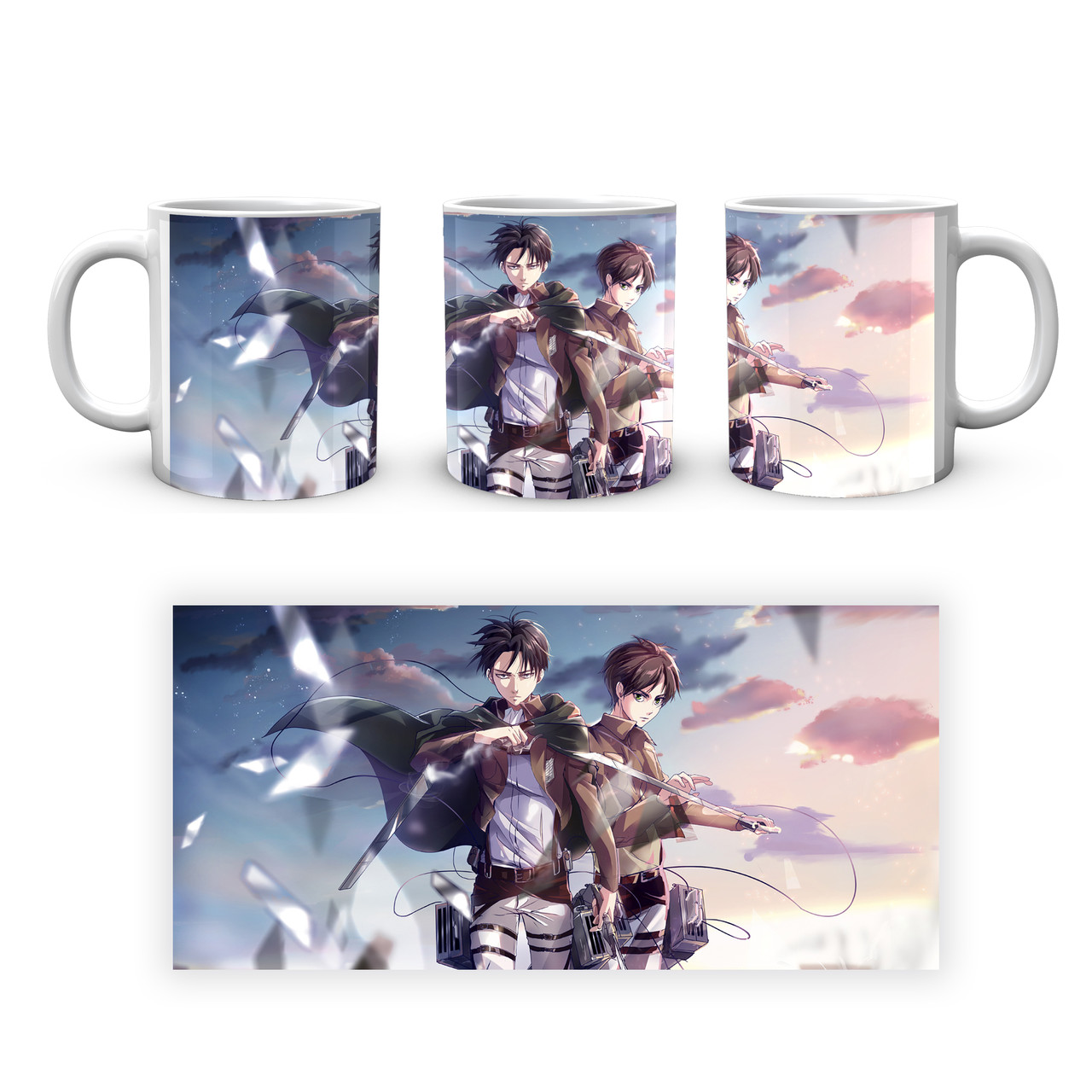 Кружка GeekLand Атака Титанів Attack on Titan Леві Аккерман та Ерен Йегер AT.02.62, фото 1