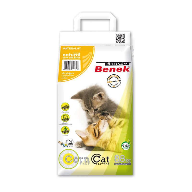 Купить Super Benek Corn Line Cat Litter Natural Наполнитель кукурузный