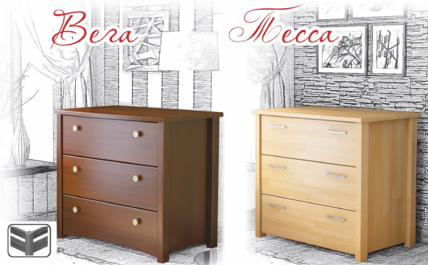 Варианты деревянных комодов Эстелла