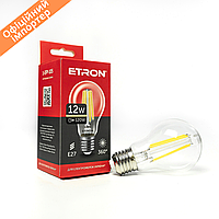 Светодиодная лампа LED прозрачная ETRON 1-EFP-105 Filament А60 E27 12W 3000K