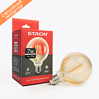 Светодиодная лампа золотая LED ETRON 1-EFP-161 Filament G95 E27 7W 2700K