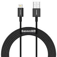 USB кабель для iPhone с разъемом Lightning BASEUS Superior Series Fast Charging Data Cable (2M, 2.4A). Black