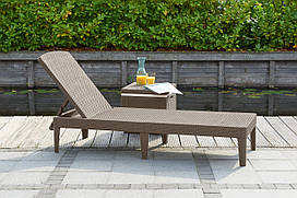 Шезлонг лежак розкладний пластиковий Keter (Кетер) Allibert Jaipur Sun lounger (17205843) Капучино