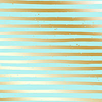 Лист односторонней бумаги с фольгированием golden stripes Turquoise