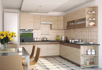 Кухня модульна Сокме Аліна дуб сонома із вставками латте