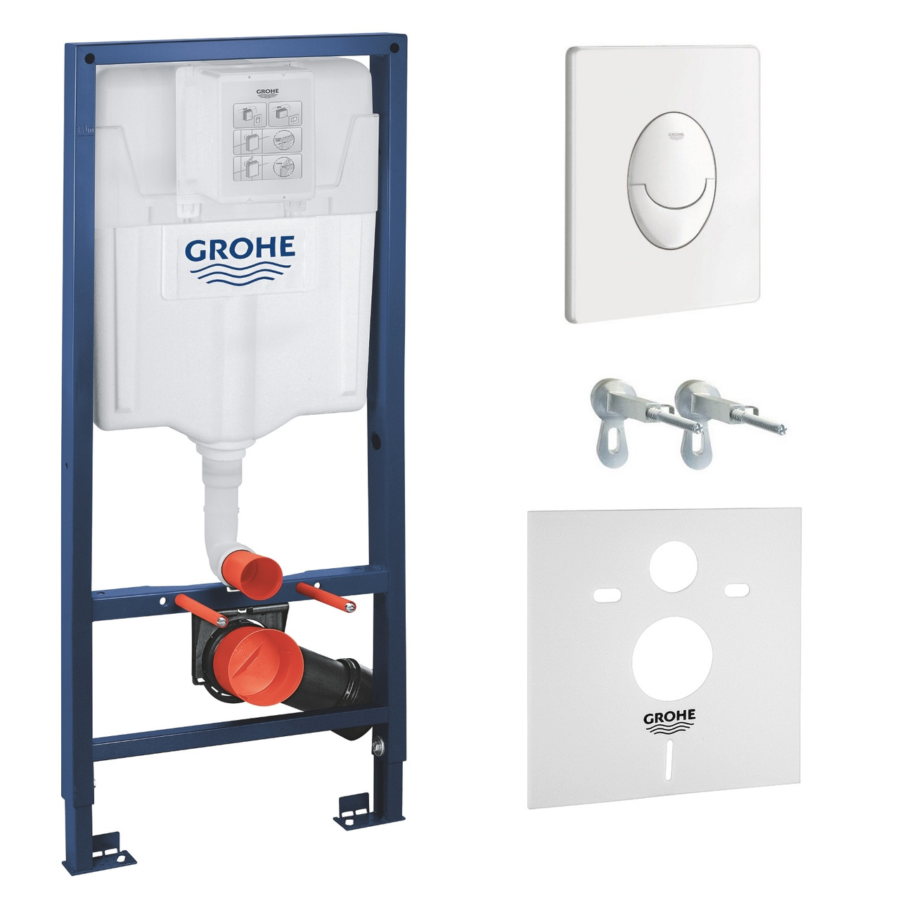 Інсталяція для унітазу GROHE RAPID SL 38722001+37131000 з кнопкою біла 71462, фото 1