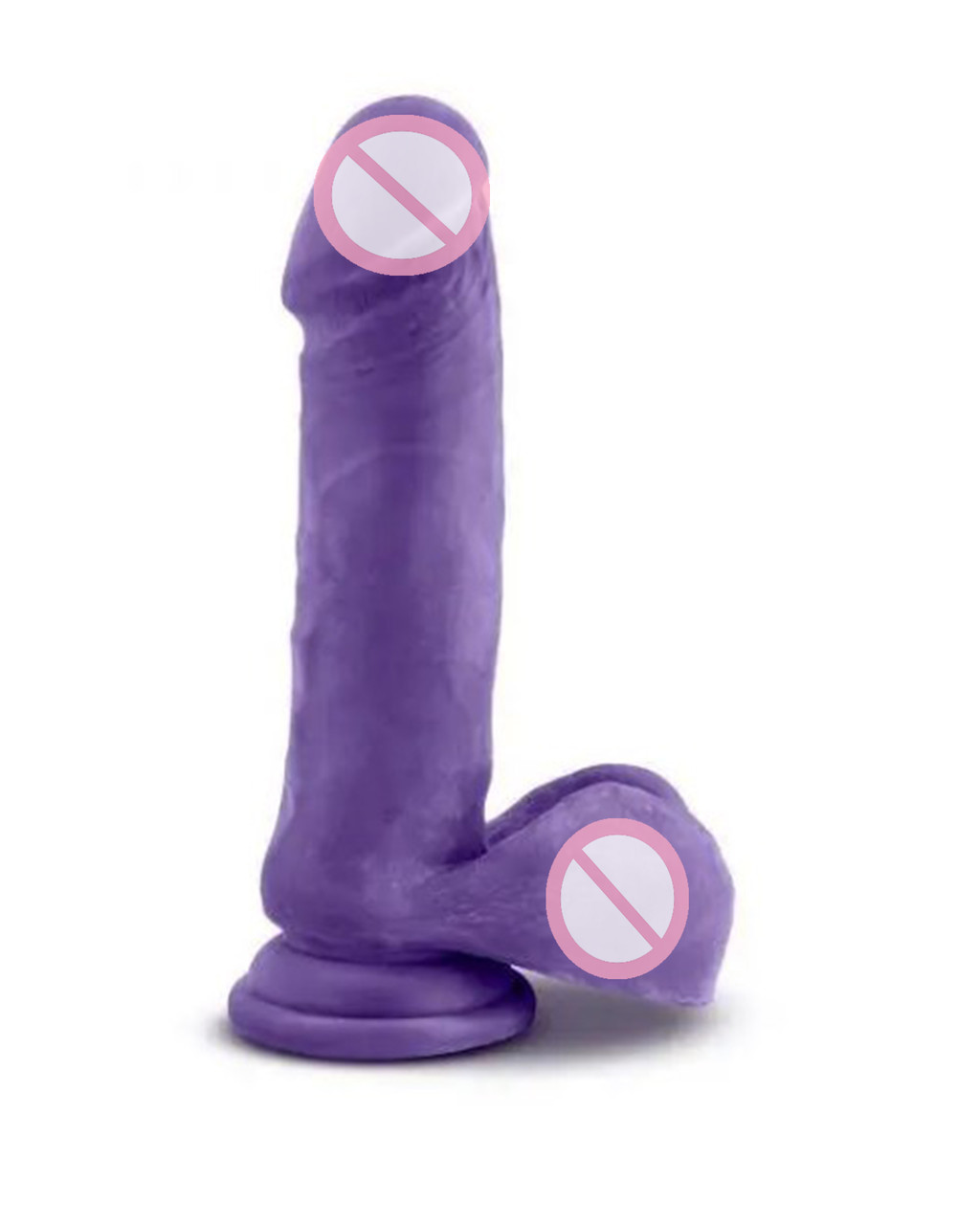 Фалоїмітатор реалістичний із мошокечкою кібершкіри Au Naturel Bold Hero 8inch Dildo Purple