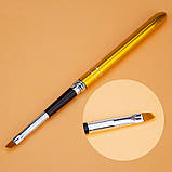 Кисть-трансформер для полигеля скошенная с металлической съемной ручкой №4, фото 2