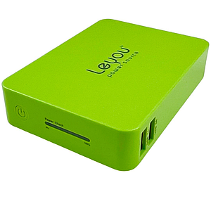 Зовнішній акумулятор Power Bank Leyou LY-900 2A 2USB 11200mAh зелений
