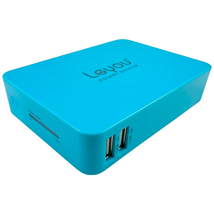 Зовнішній акумулятор Power Bank Leyou LY-900 2A 2USB 11200mAh блакитний, фото 1