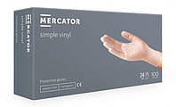 Рукавиці вінілові Mercator simple vinyl прозорі розмір L (100 шт./50 пар/пач.)
