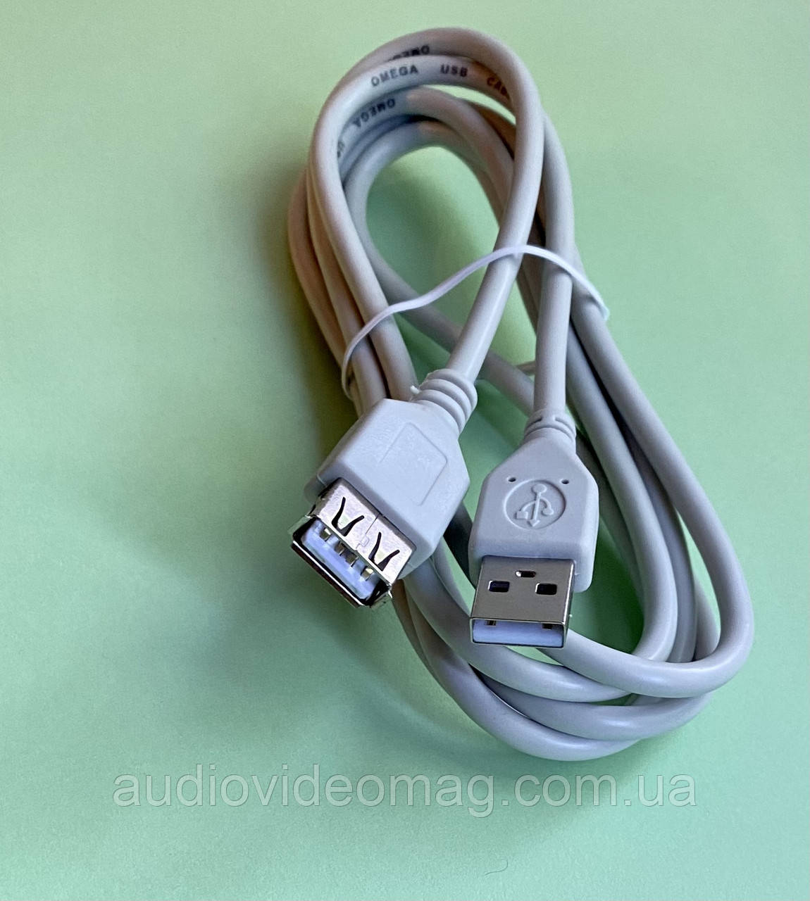 Кабель, подовжувач USB 2.0 AM-AF, довжина 1.8 метра, колір сірий
