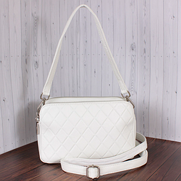 Маленька біла сумочка клатч із натуральної шкіри