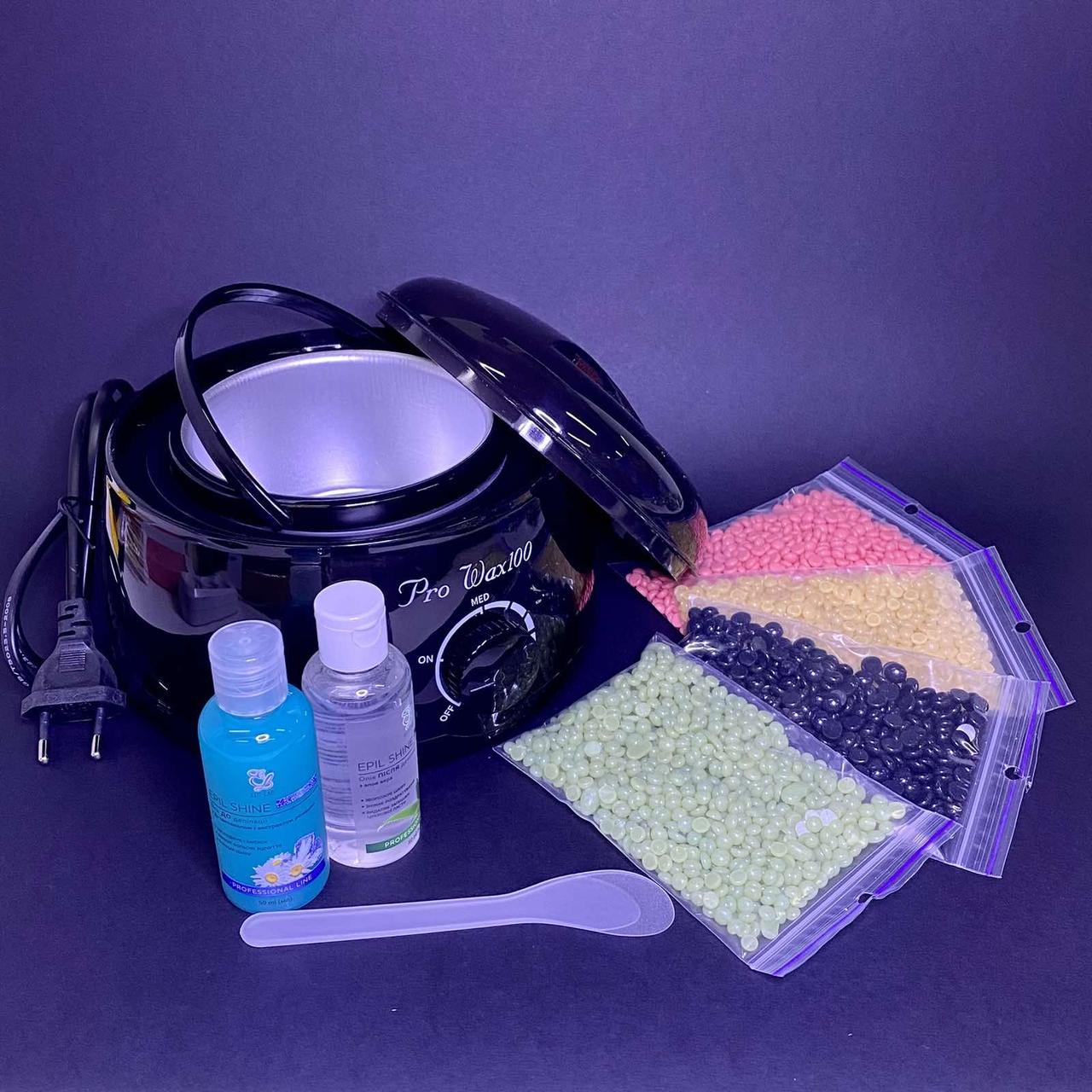 Набір для депіляції 4 воску по 50 г + SM-100 чорний