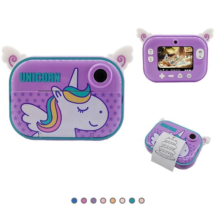 Детский фотоаппарат мгновенной печати Единорог Unicorn с Wi-fi, цвет фиолетовый