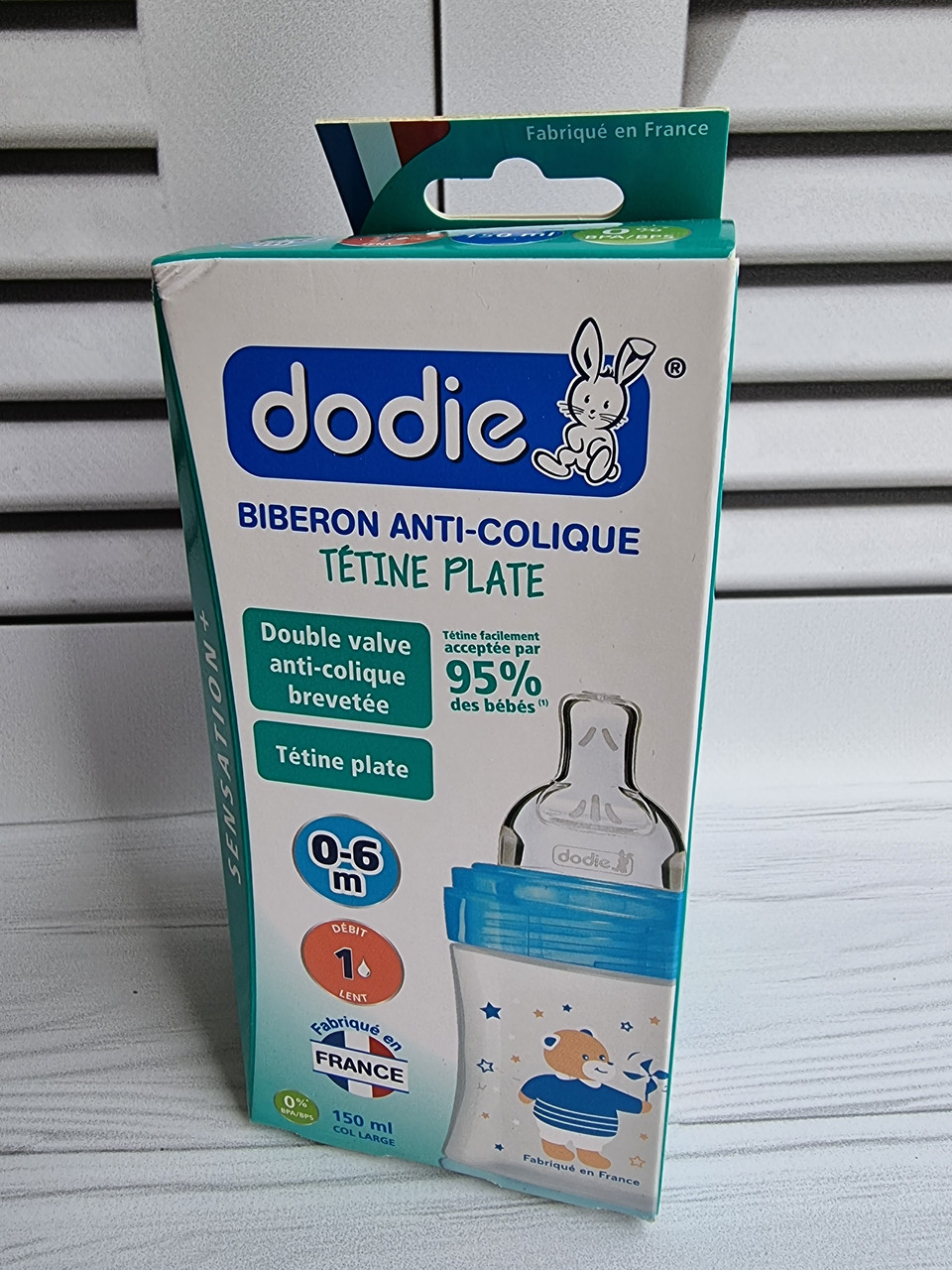 Пляшечка антиколькова для годування Dodie (Франція) 150 мл від 0-6 міс