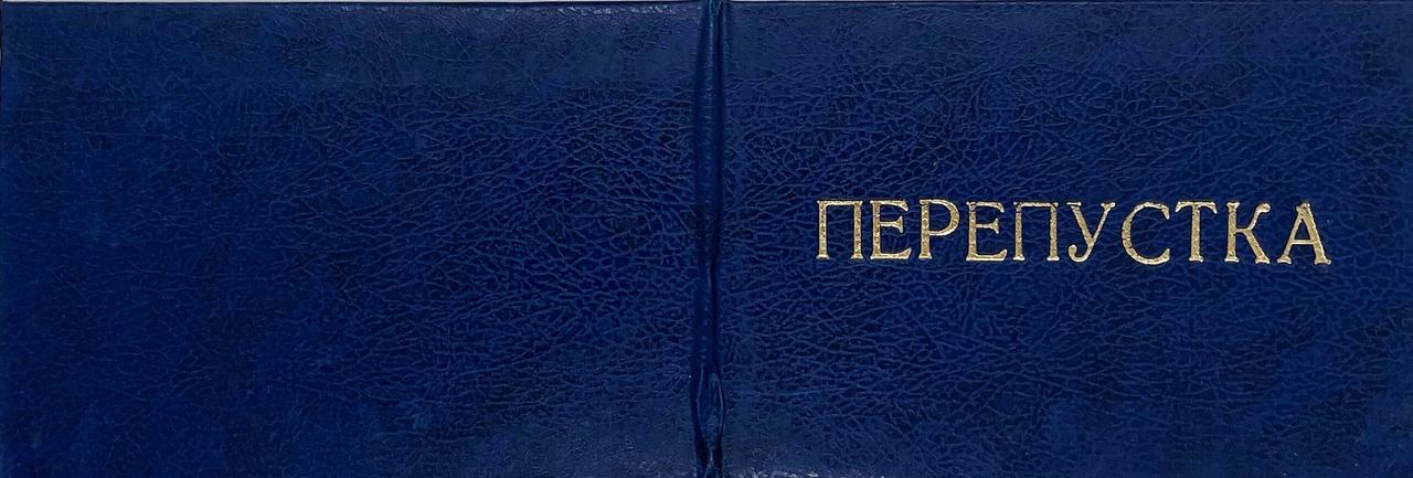 Бланк перепустка колір синій 190*65 мм