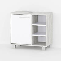 Тумба під умивальник MebelProff ТУ-1, тумба під раковину, шафа під раковину для ванної кімнати Бетон/Білий