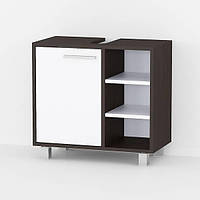 Тумба під умивальник MebelProff ТУ-1, тумба під раковину, шафа під раковину для ванної кімнати Венге/Білий