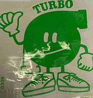 Наклейка декор TURBO (16x16см, зелена) (#0309)